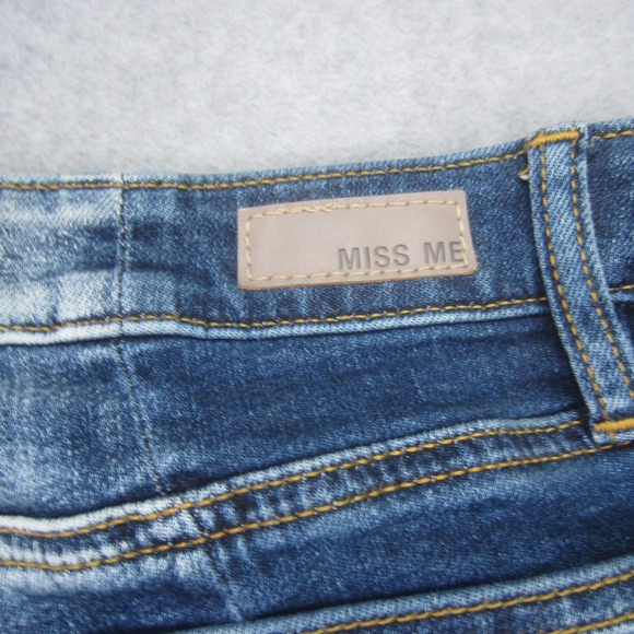 Miss Me Jeans Women30 Blue Ankle Skinny Distressed‎ Raw Hem Two Tone - Picture 6 of 13